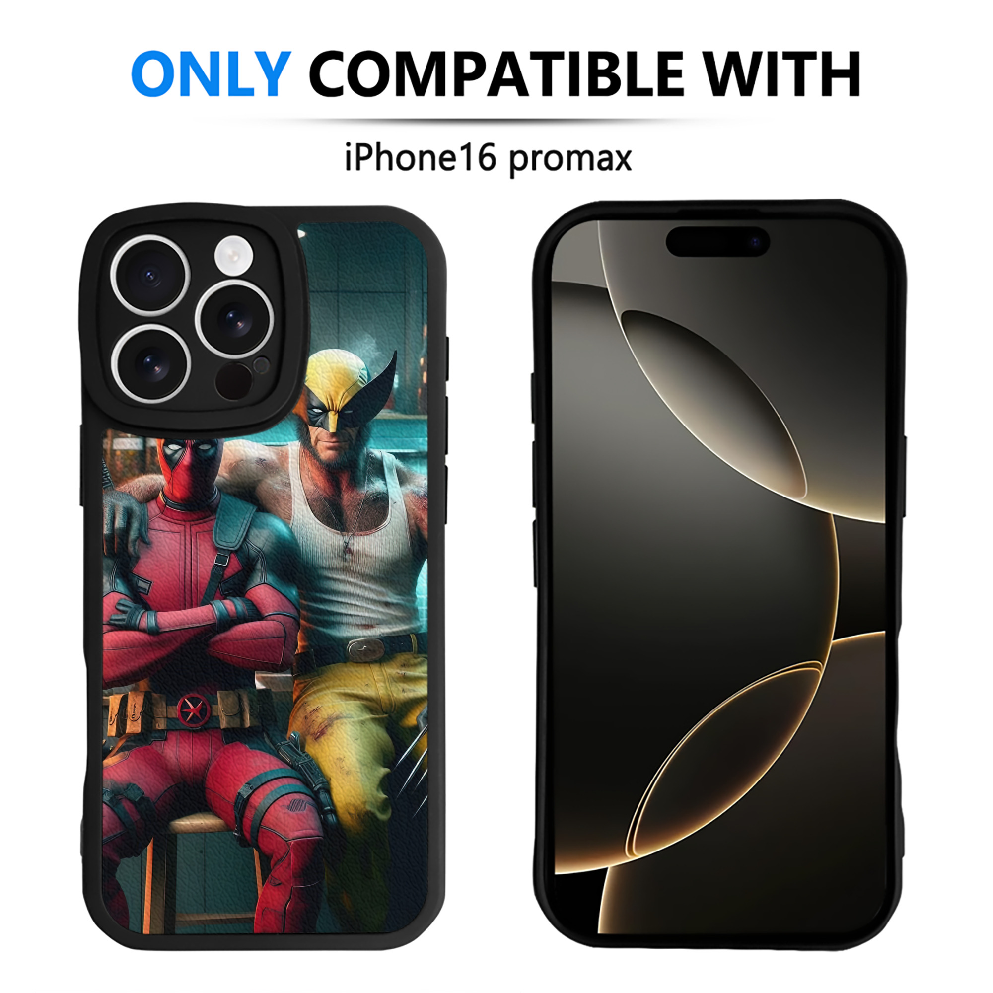 （画像用） Deadpool デッドプール 【iPhone 16シリーズ対応】シリコンスマホケース（レザー調） 材質：シリコン